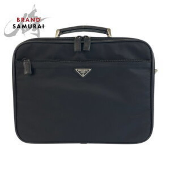Prada Tessuto triangular black business bag briefcase - Picture 1 of 9